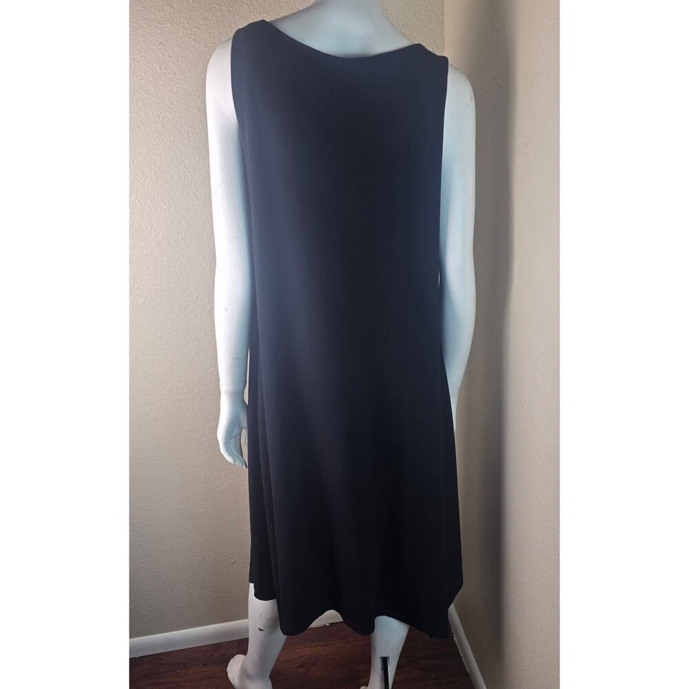 Eileen Fisher Black Sleeveless Midi Dress - Picture 3 of 7